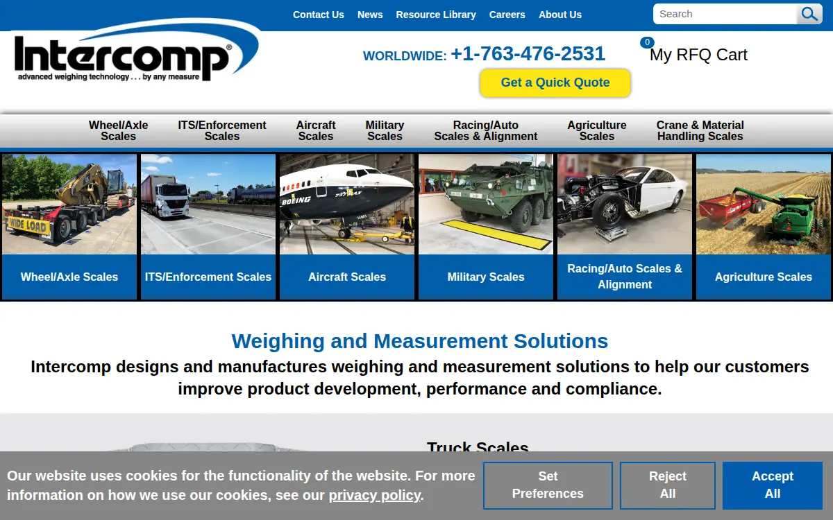 Homepage of Intercomp CO