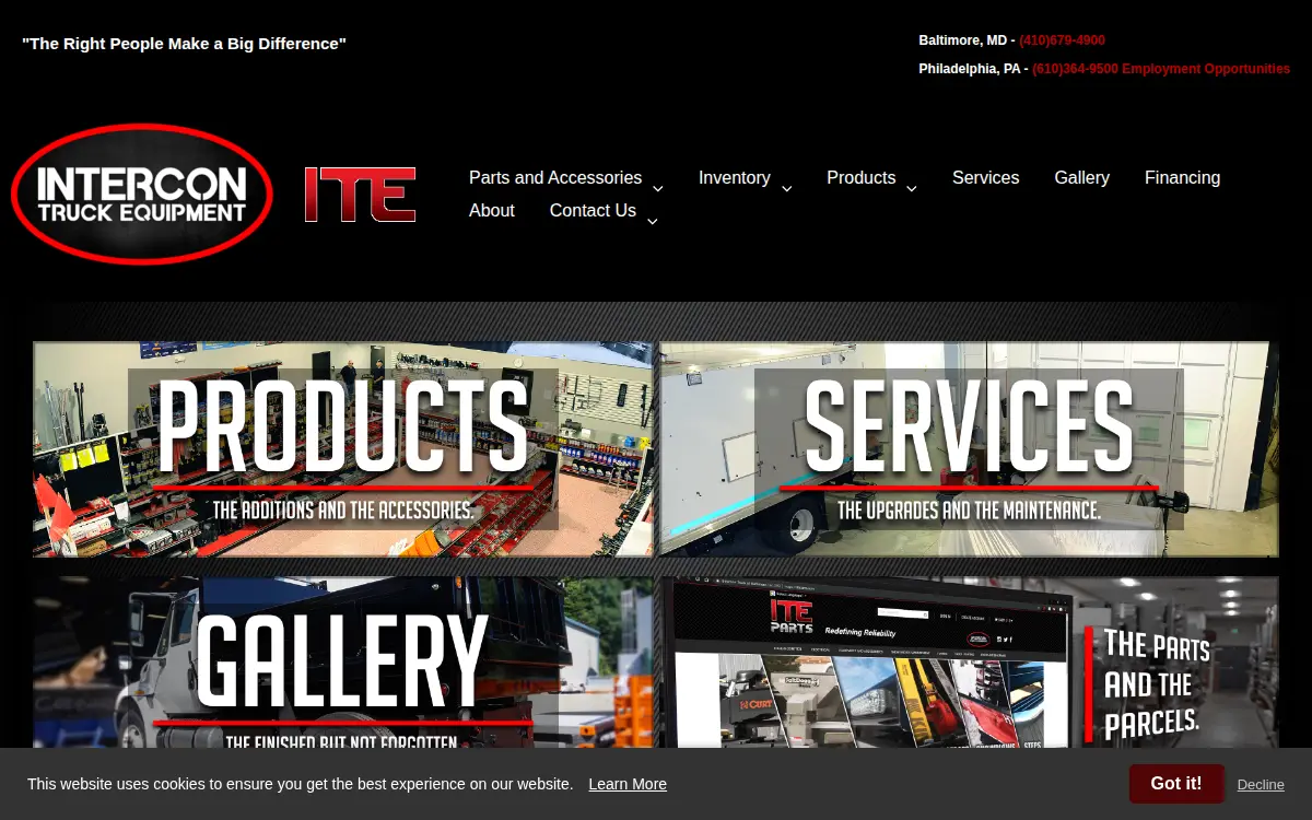 Homepage of Intercon Truck Equipment INC