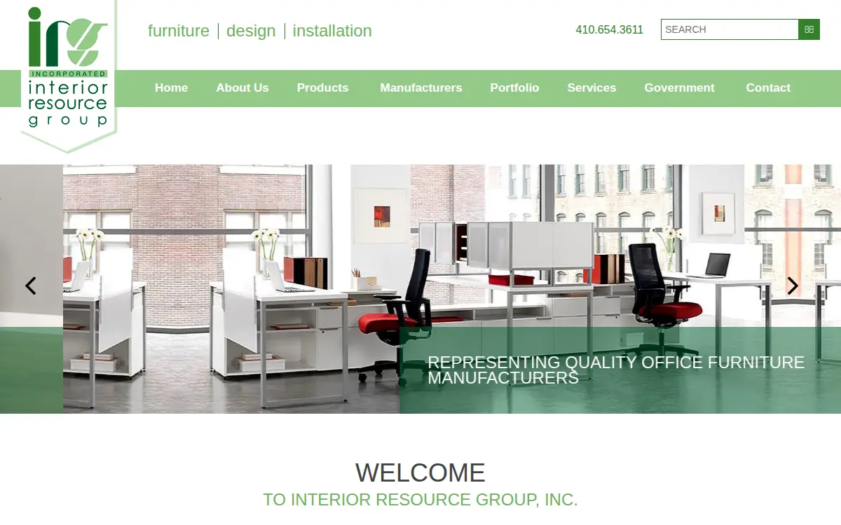 Homepage of Interior Resource Group INC
