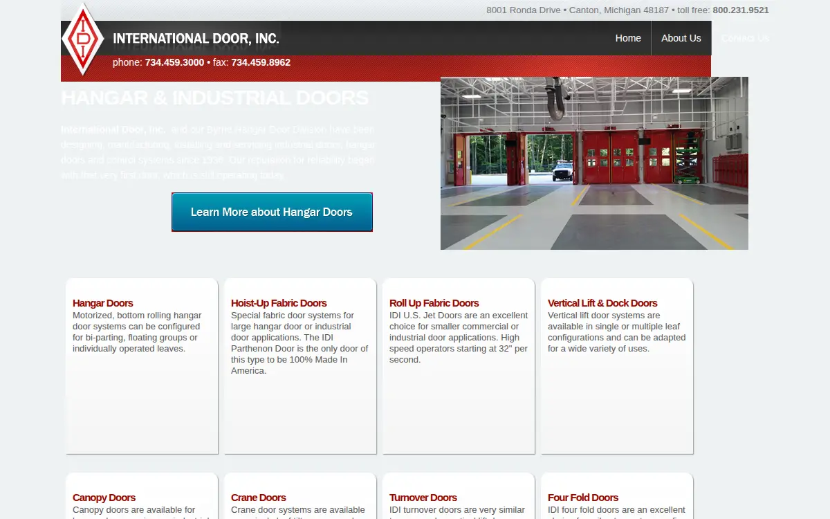 Homepage of International Door INC
