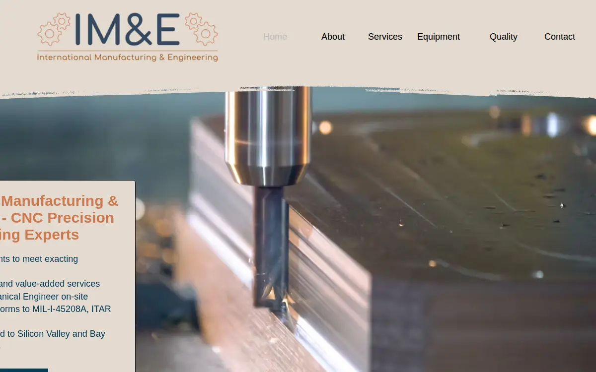 Homepage of International Manufacturing & Engineering LLC
