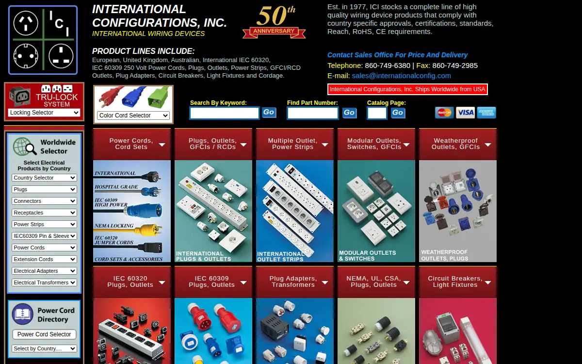 Homepage of International Configurations, INC