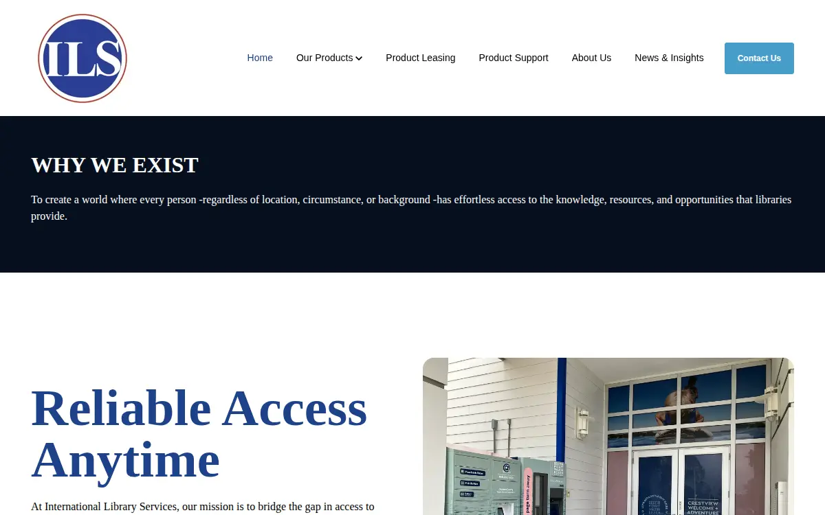 Homepage of International Library Services INC