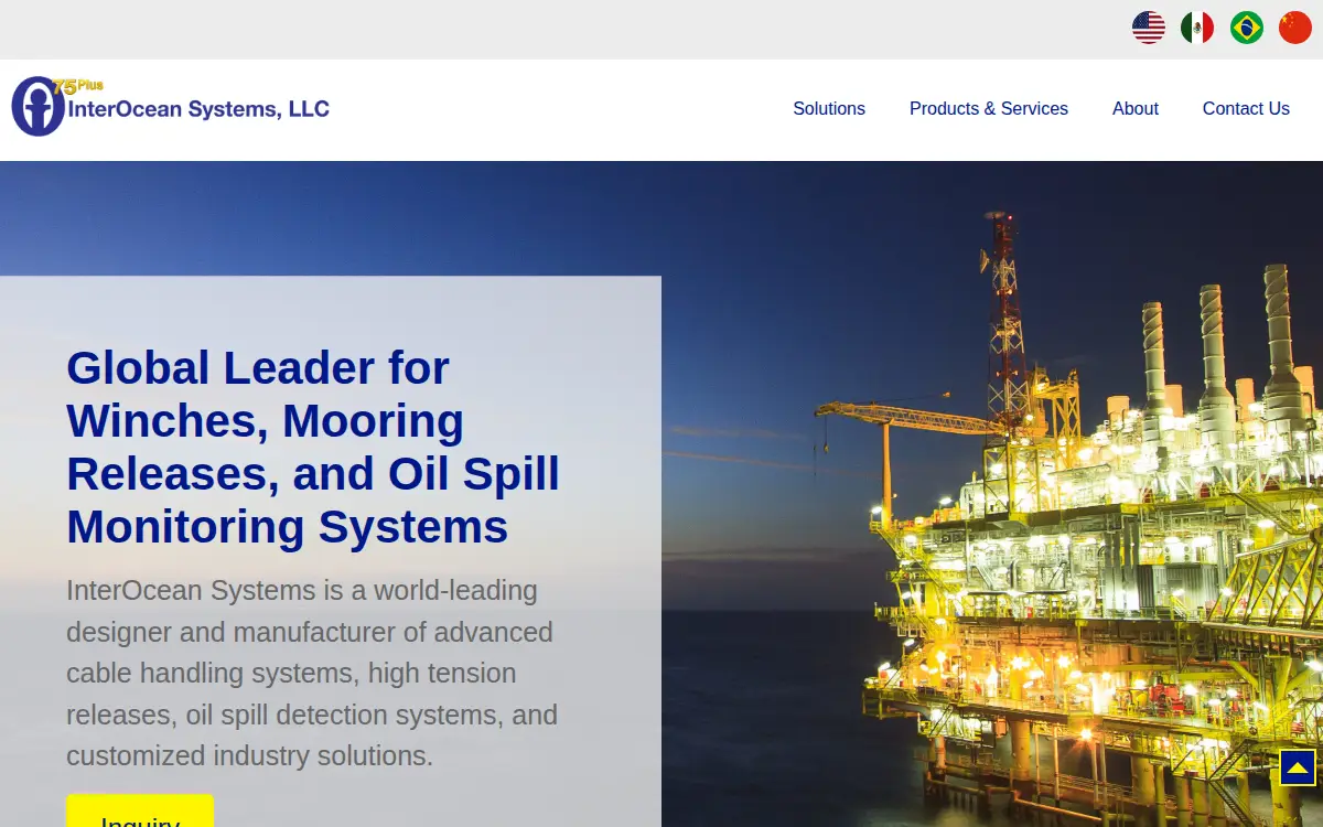 Homepage of Interocean Systems, LLC