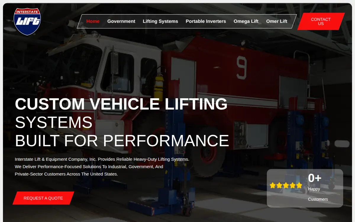 Homepage of Interstate Lift & Equipment Company