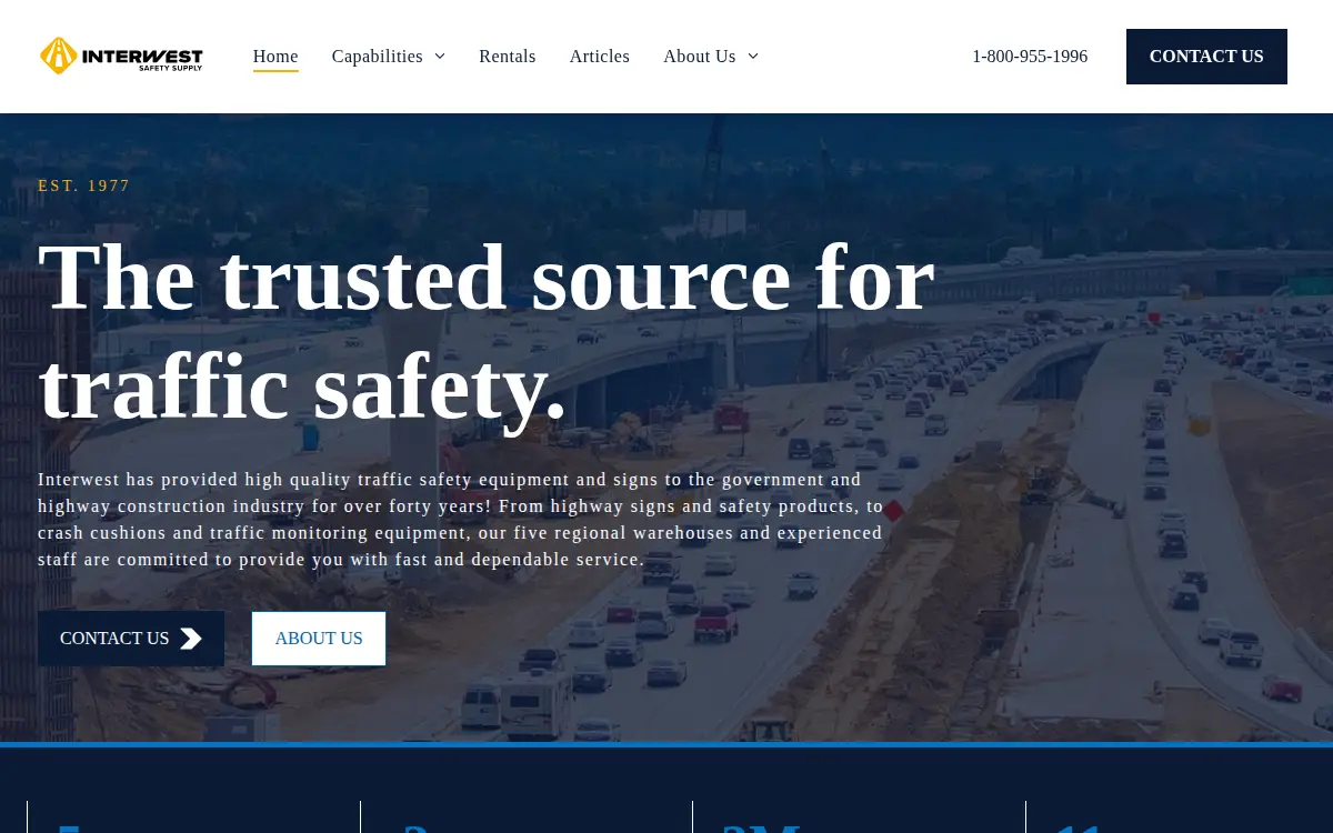 Homepage of Interwest Safety Supply, LLC