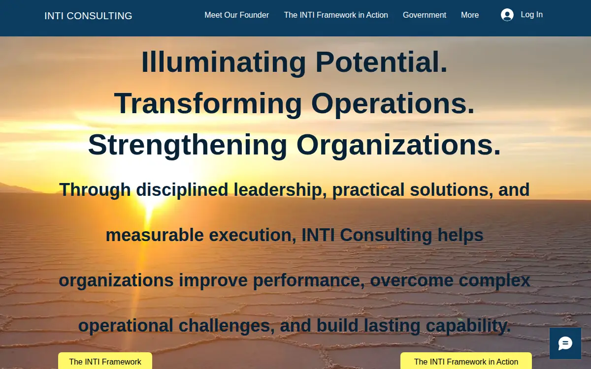 Homepage of Inti Consulting, LLC