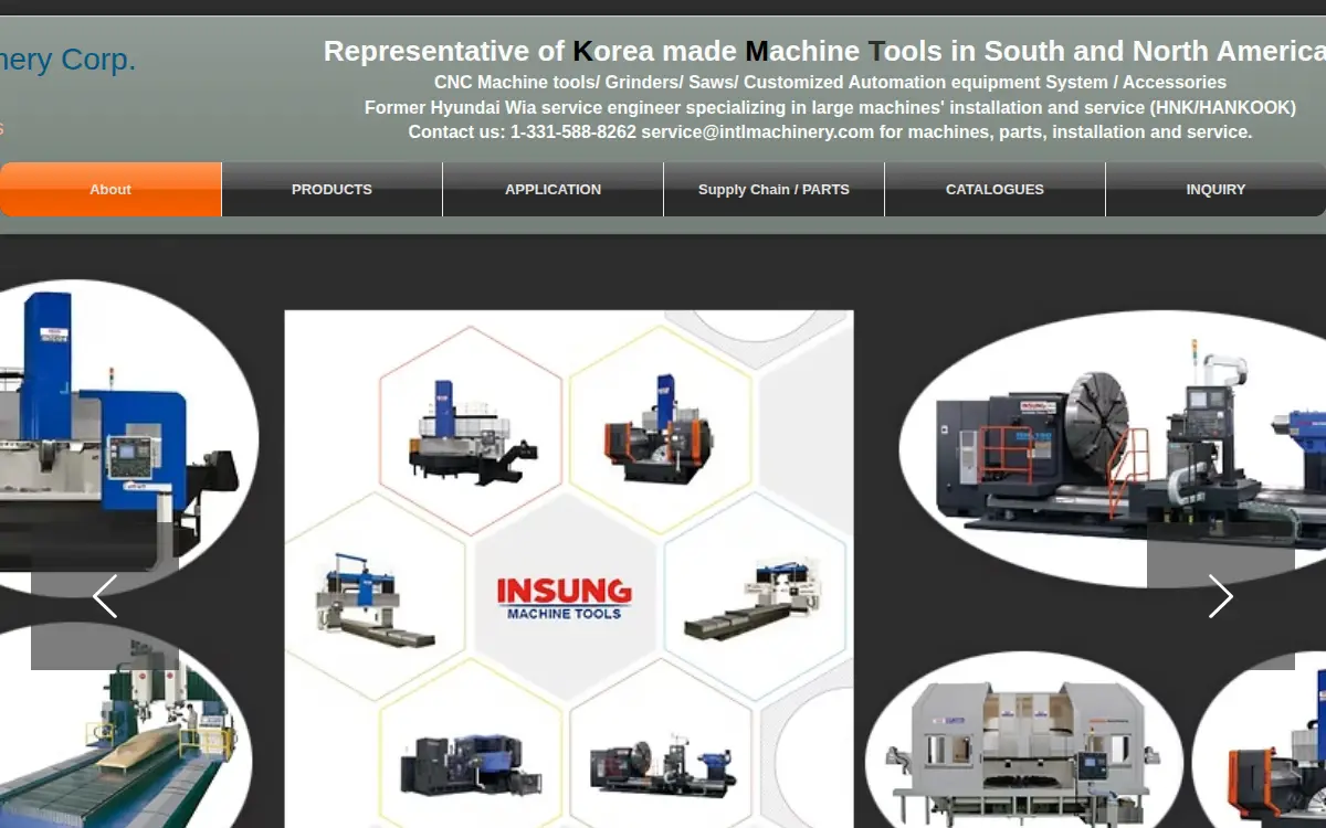 Homepage of Intl Machinery CORP