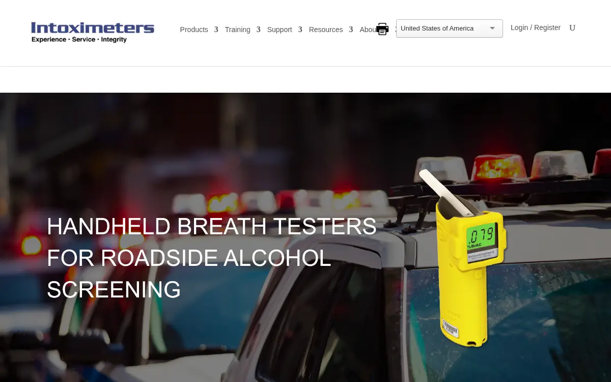 Homepage of Intoximeters, INC