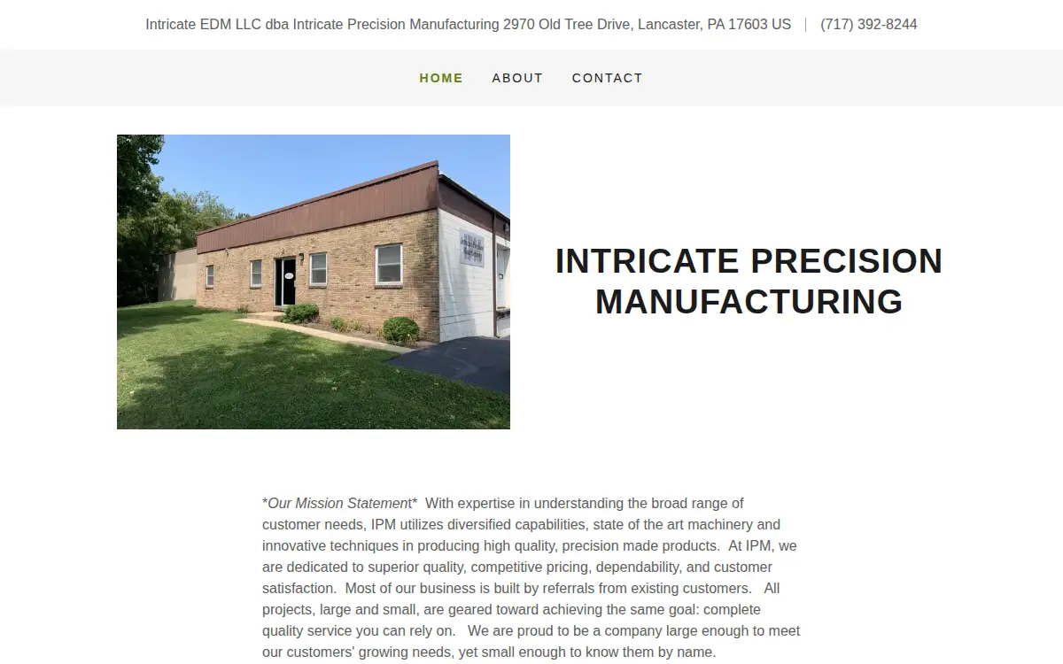 Homepage of Intricate Edm LLC