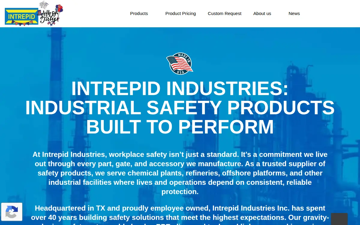 Homepage of Intrepid Industries INC.