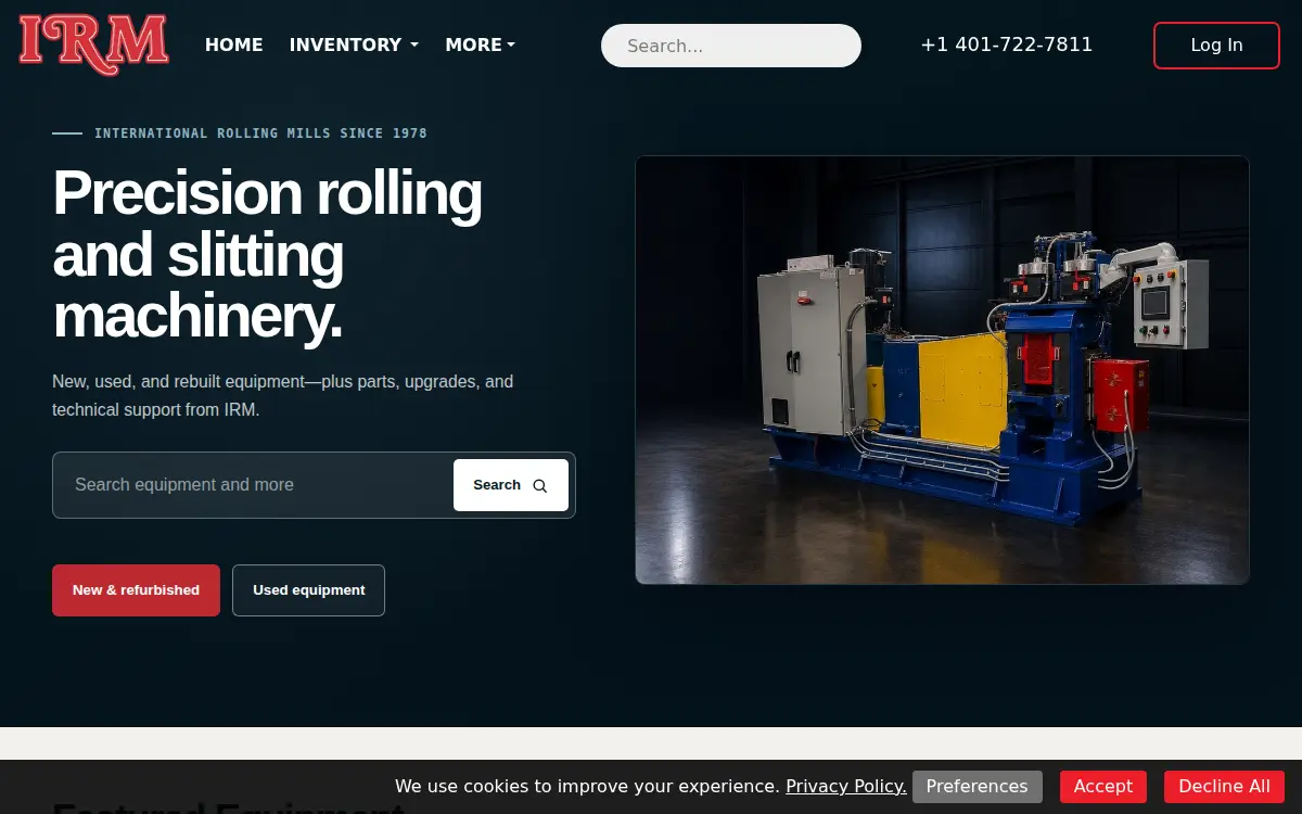 Homepage of International Rolling Mills, INC.