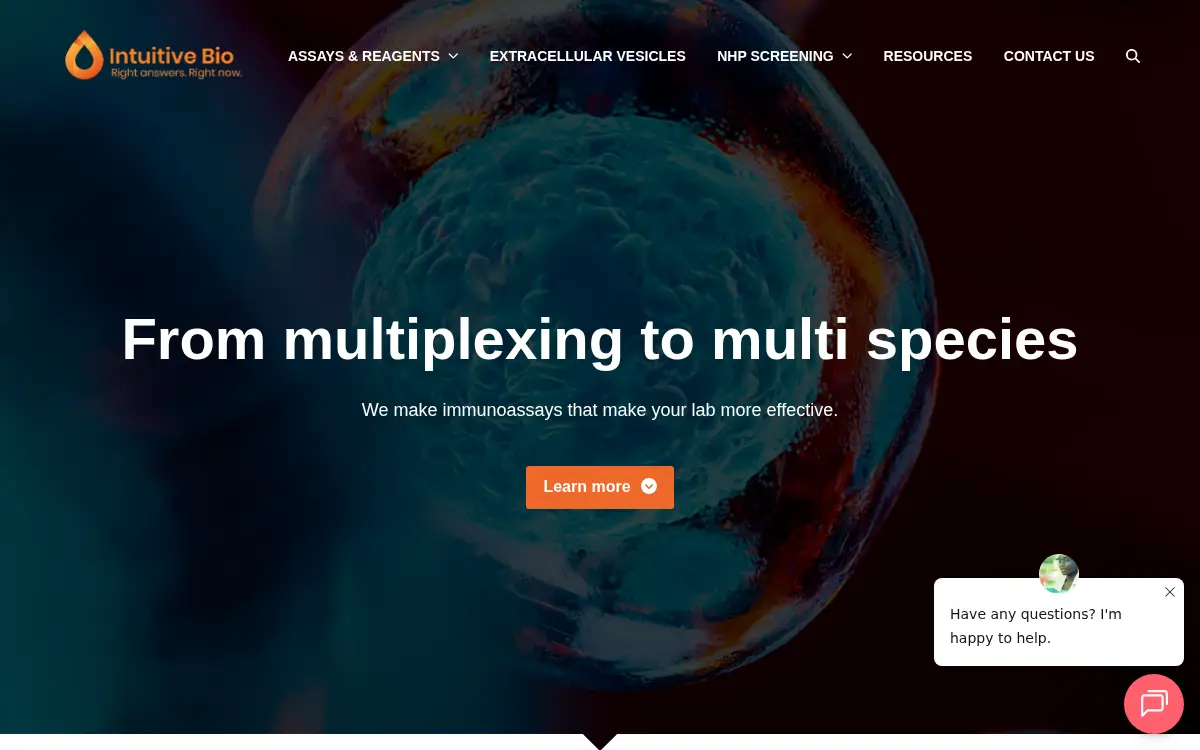 Homepage of Intuitive Biosciences INC