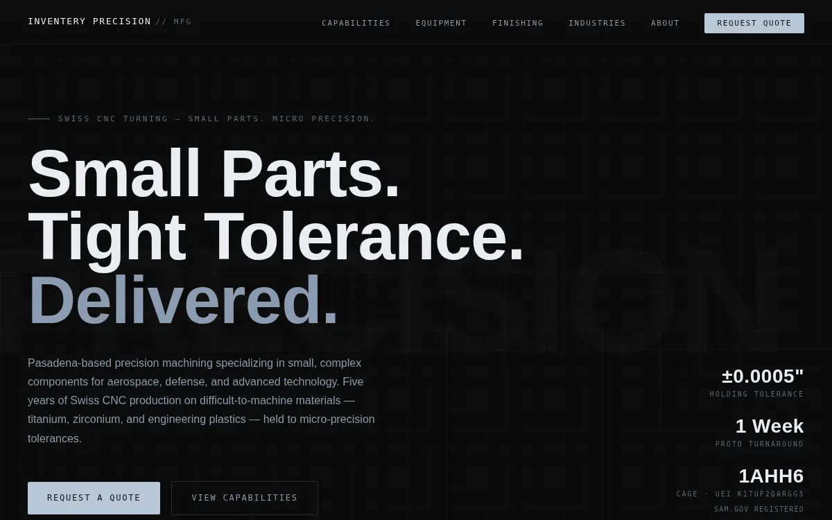 Homepage of Inventery, LLC