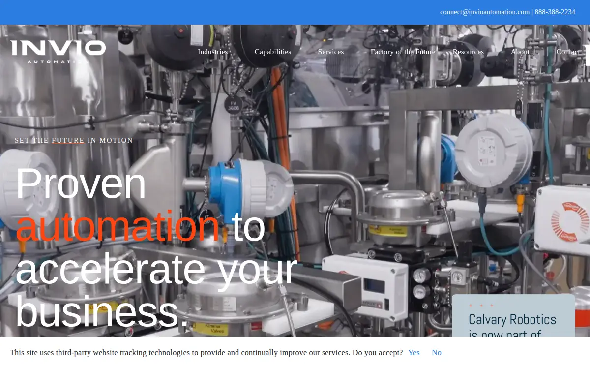 Homepage of Invio Automation INC