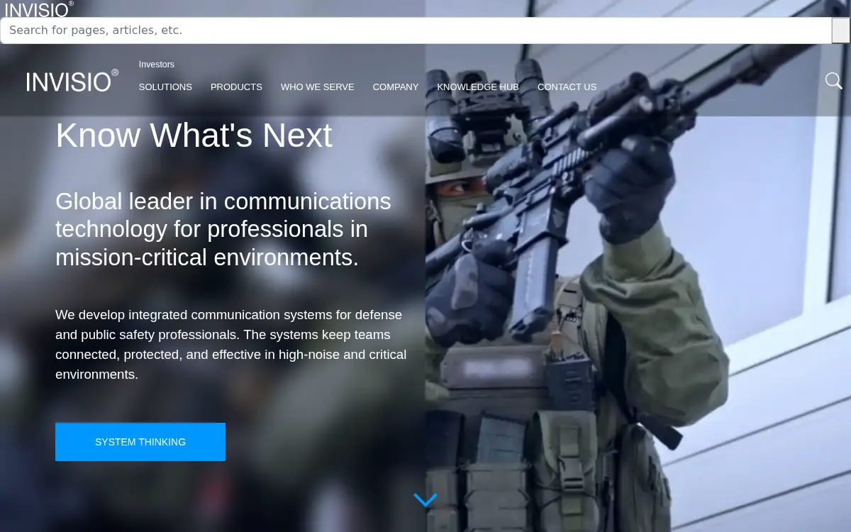 Homepage of Invisio Communications INC