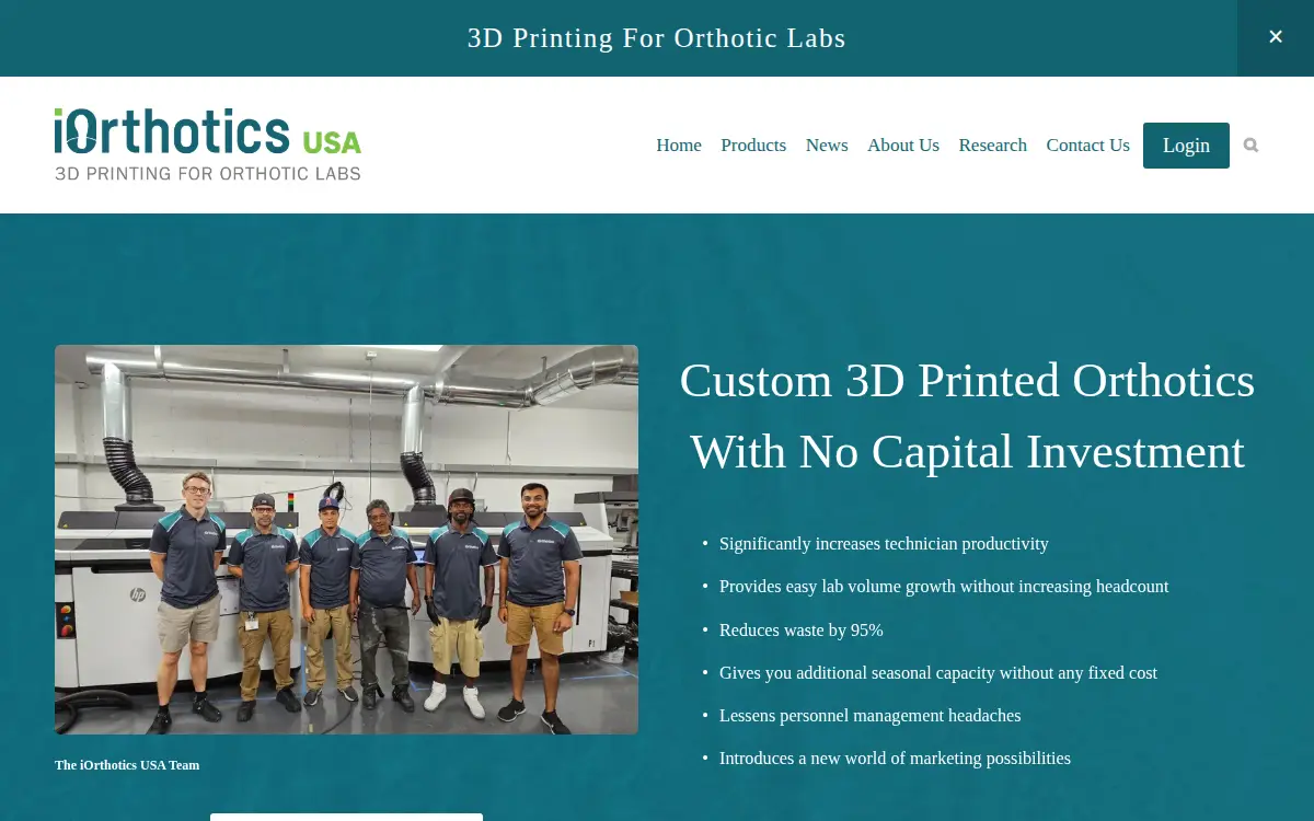Homepage of Iorthotics USA LLC