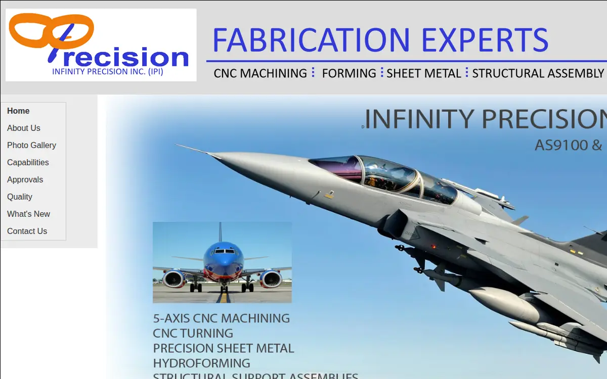 Homepage of Infinity Precision INC