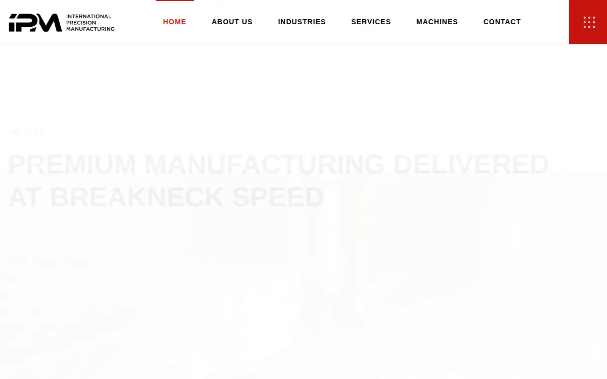 Homepage of International Precision Manufacturing LLC