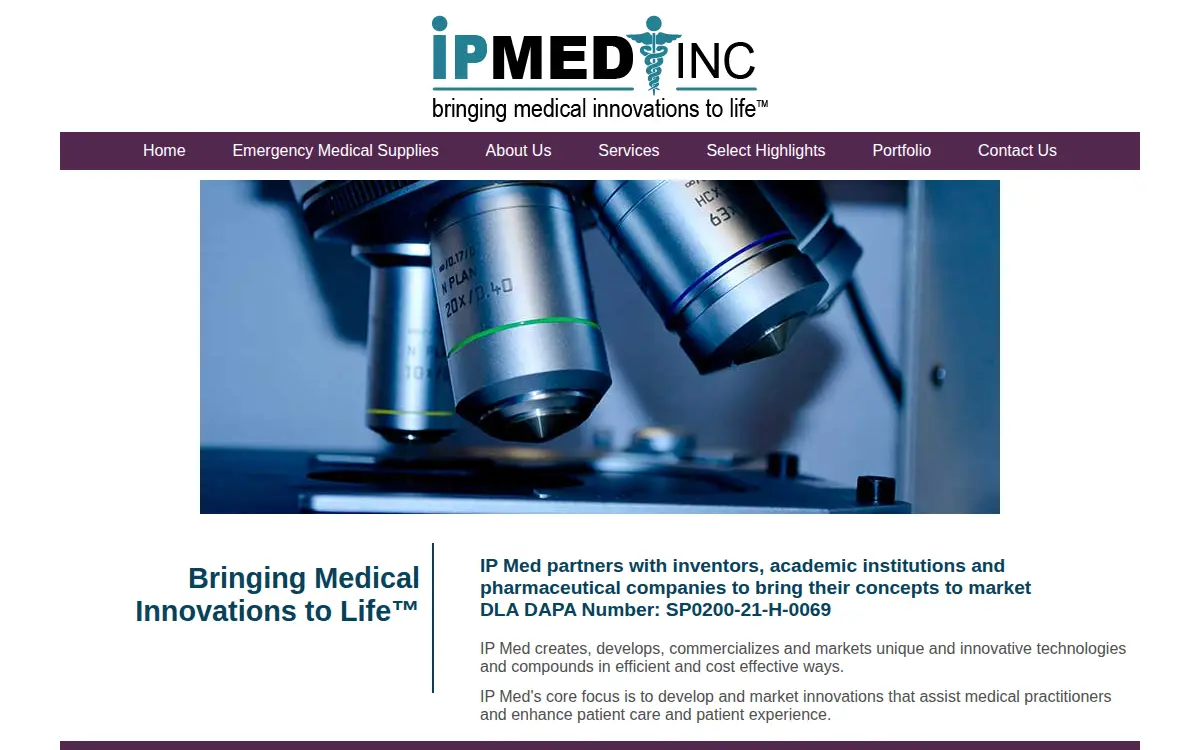 Homepage of Ip Med INC