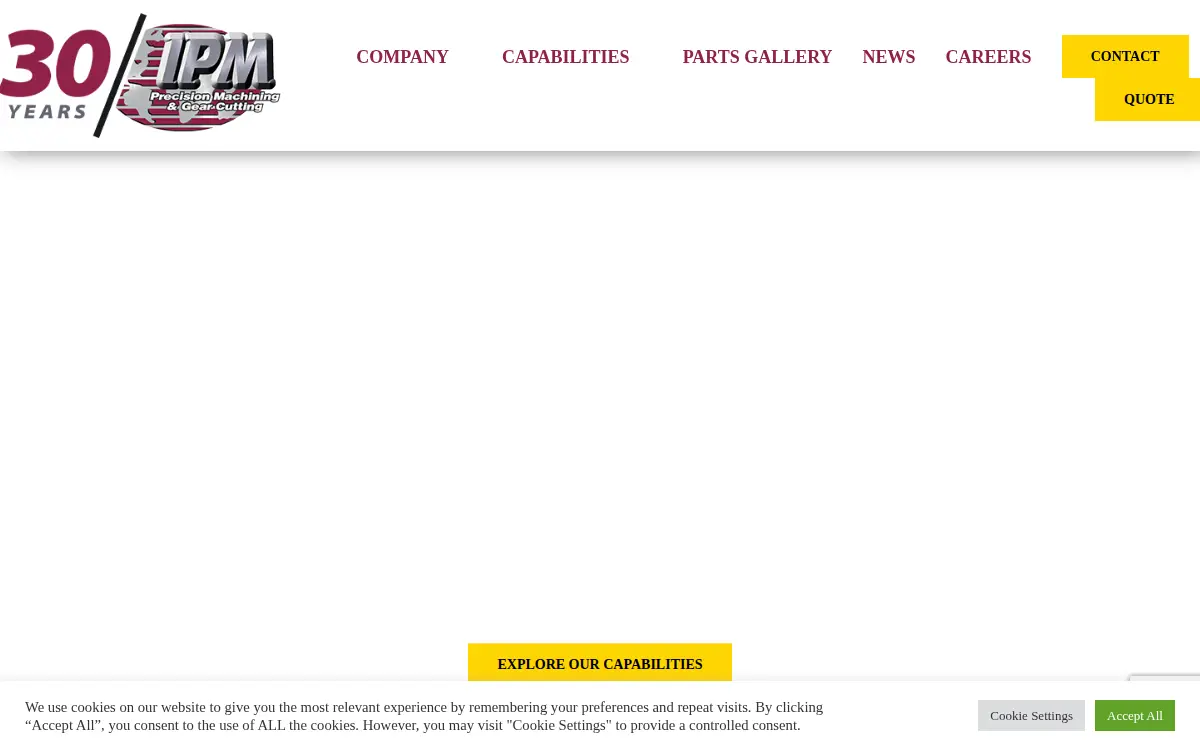 Homepage of International Precision Machining, INC.