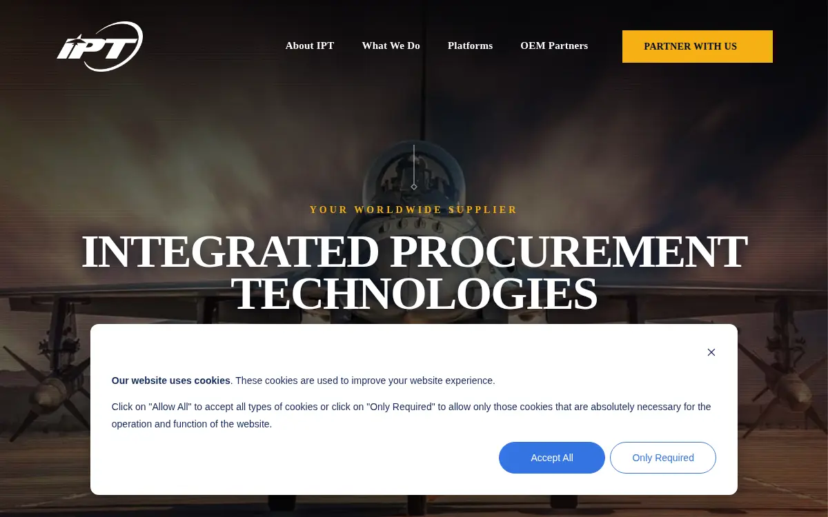 Homepage of Integrated Procurement Technologies