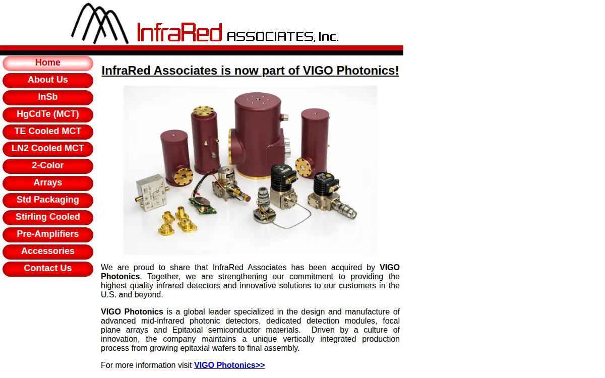 Homepage of Infrared Associates INC