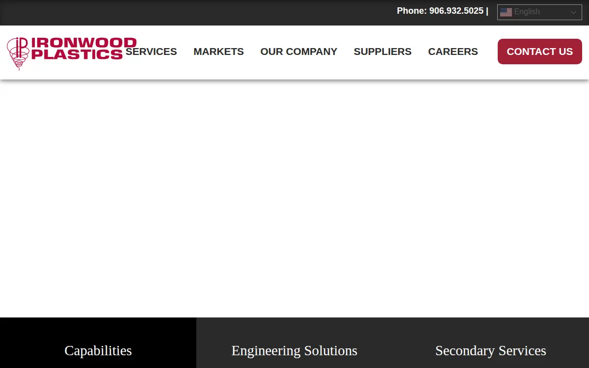 Homepage of Ironwood Plastics, INC.