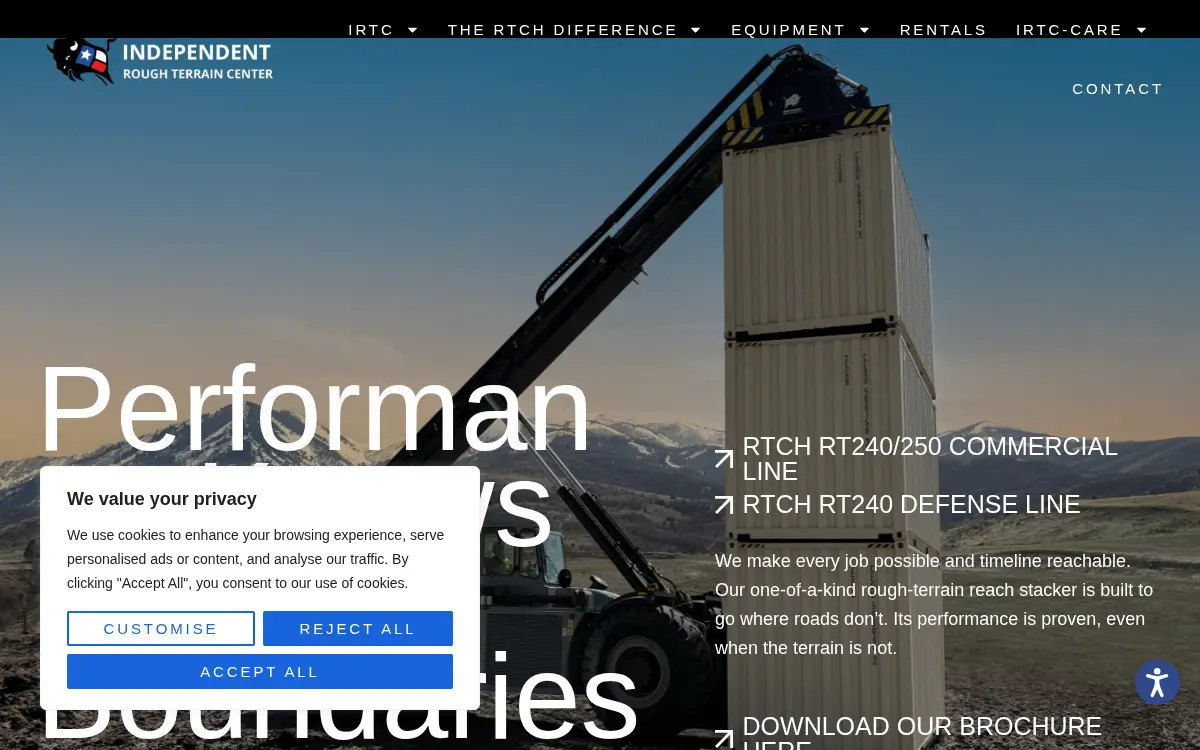 Homepage of Independent Rough Terrain Center LLC