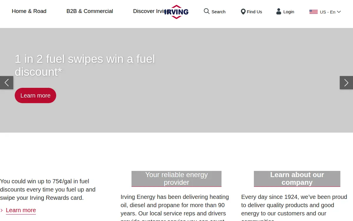 Homepage of Irving Oil Terminals INC