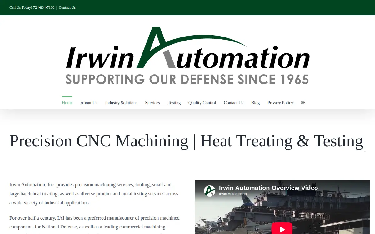 Homepage of Irwin Automation INC