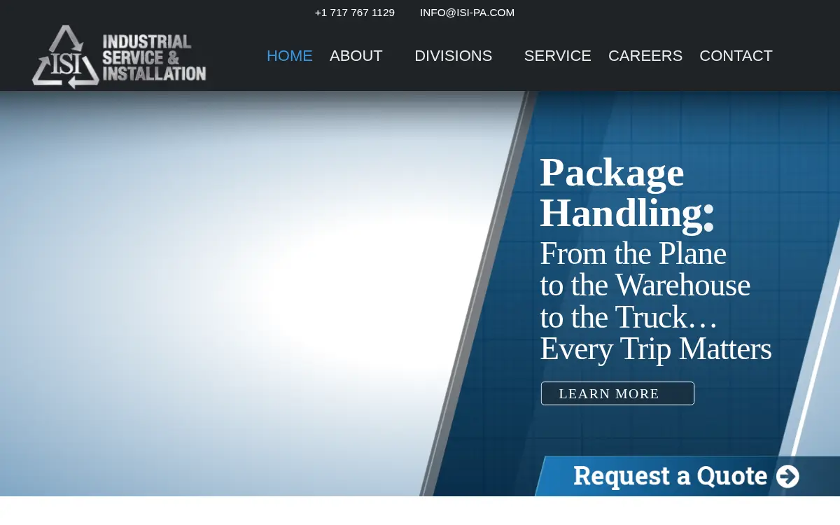 Homepage of Industrial Service and Installation, INC.