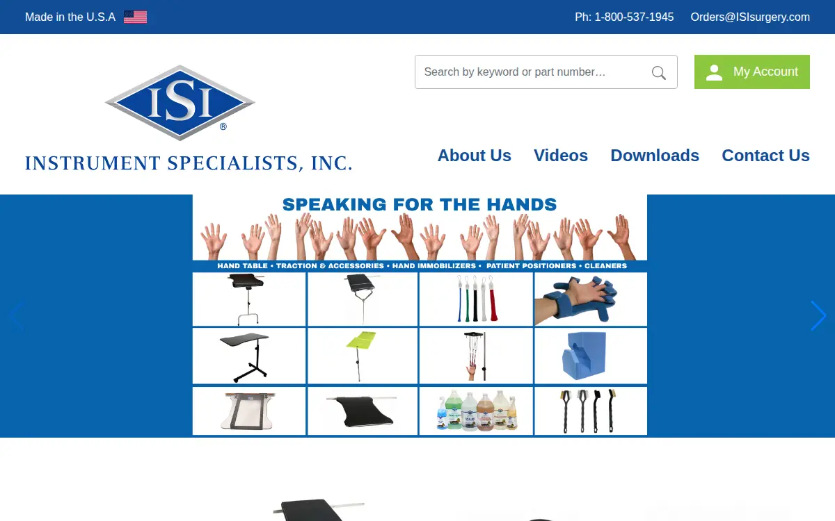 Homepage of Instrument Specialists, INC