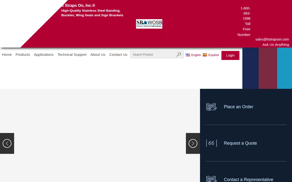 Homepage of It Straps On, INC