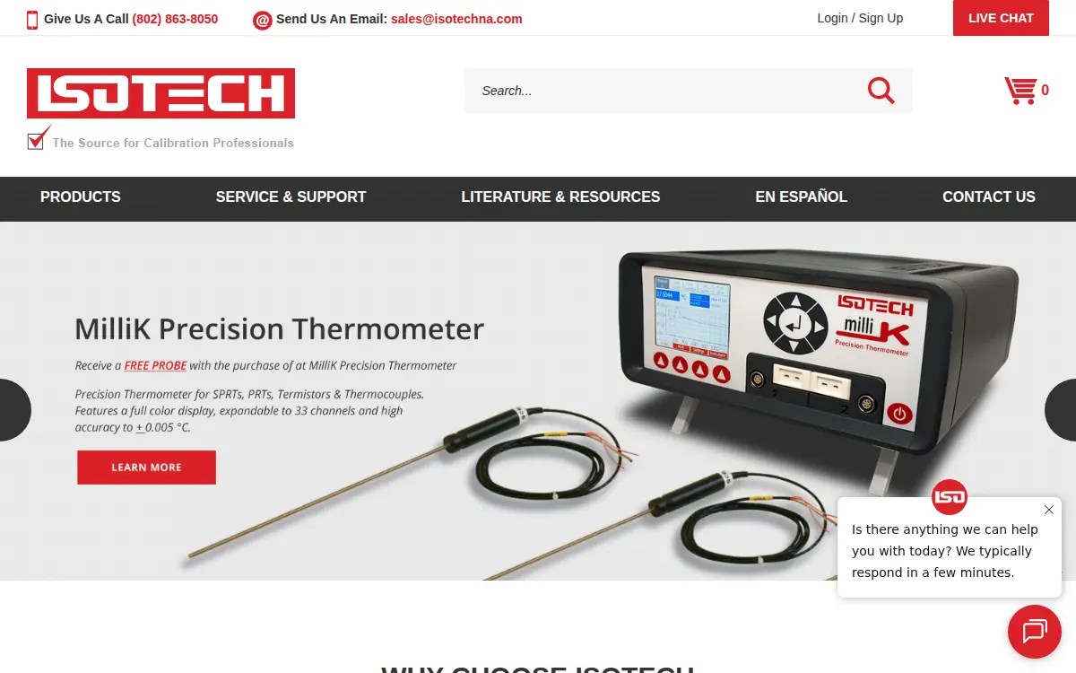 Homepage of Isotech North America INC