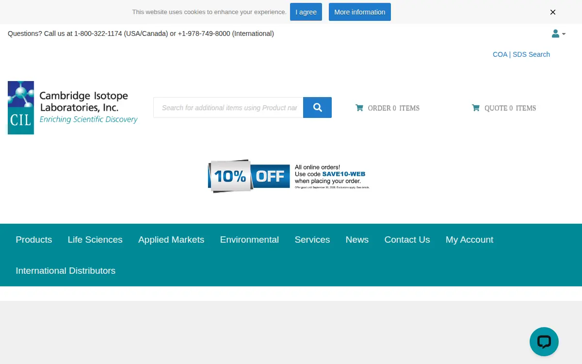 Homepage of Cambridge Isotope Laboratories, INC