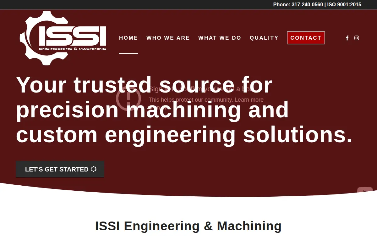 Homepage of Issi Engineering and Machining, LLC