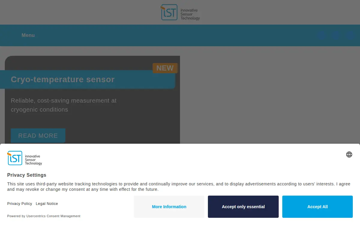 Homepage of Innovative Sensor Technology, USA Division