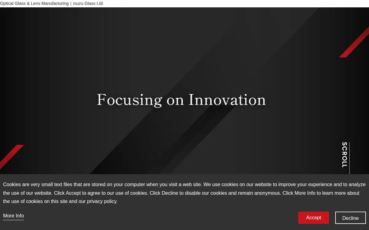 Homepage of Isuzu Glass, INC.