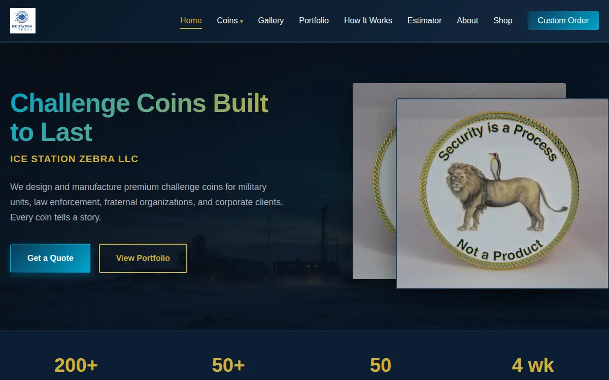 Homepage of Ice Station Zebra, LLC