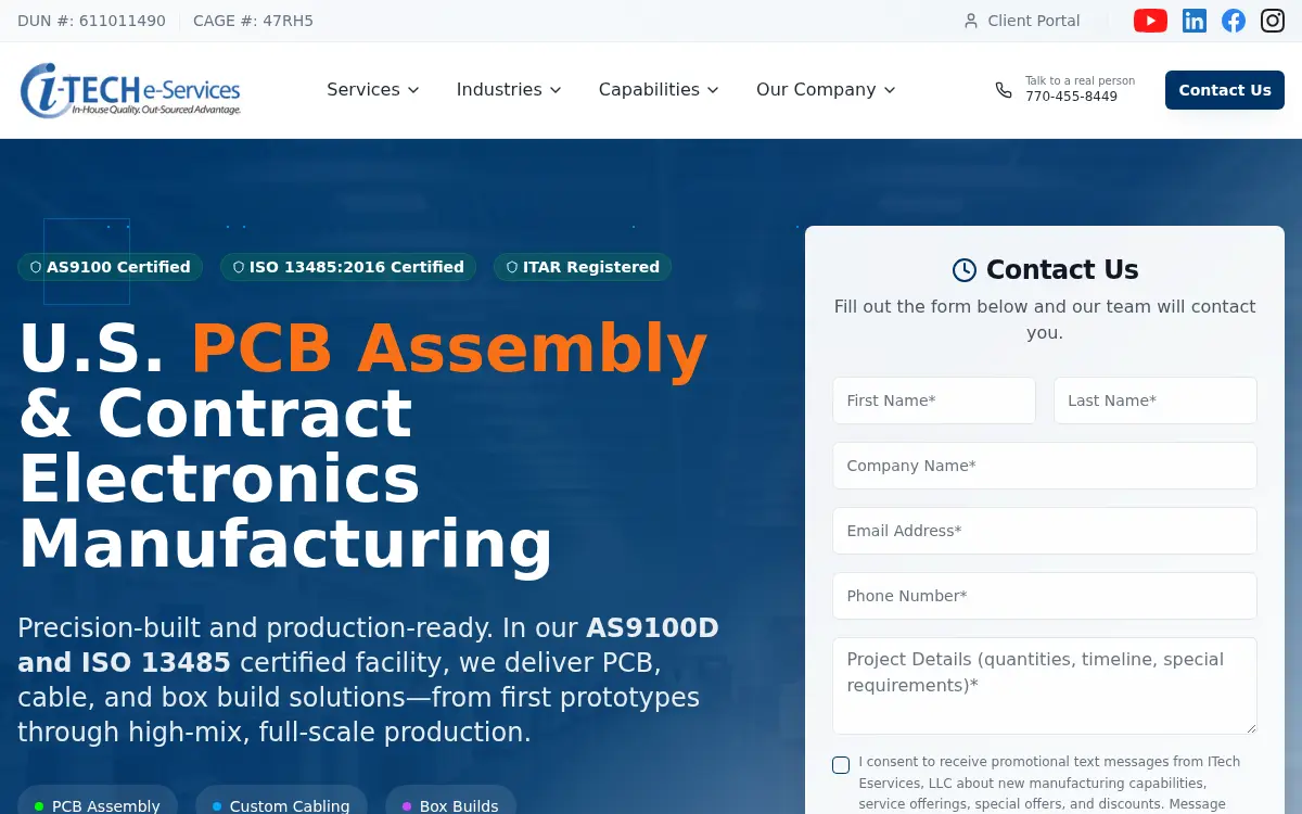 Homepage of I-tech E-services, LLC