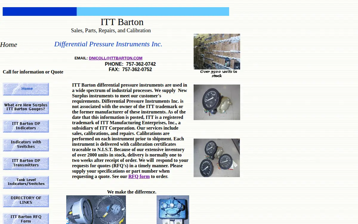 Homepage of Differential Pressure Instruments, INC.