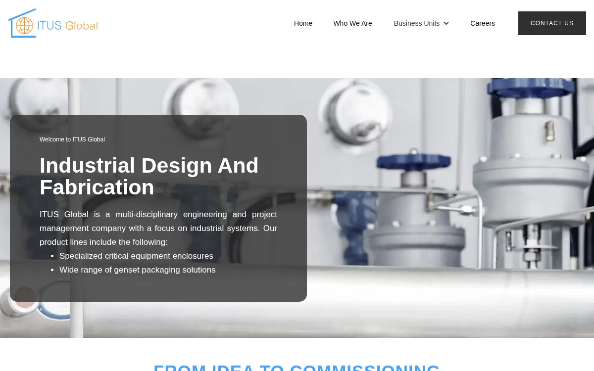 Homepage of Itus Global, INC