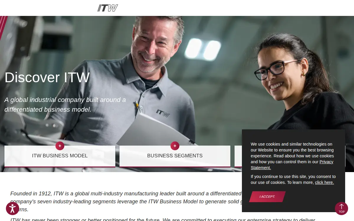Homepage of Illinois Tool Works INC