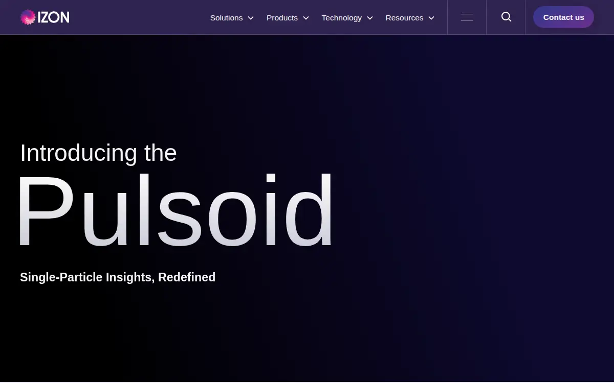 Homepage of Izon Science US LLC