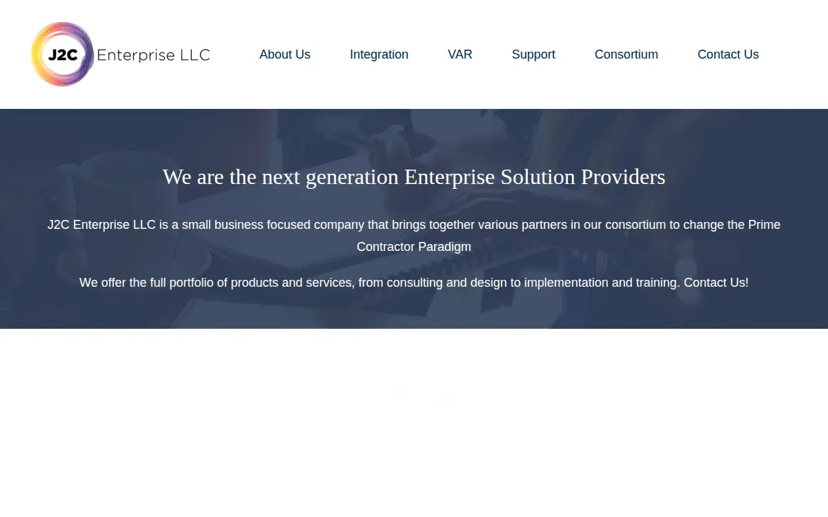 Homepage of J2c Enterprise LLC