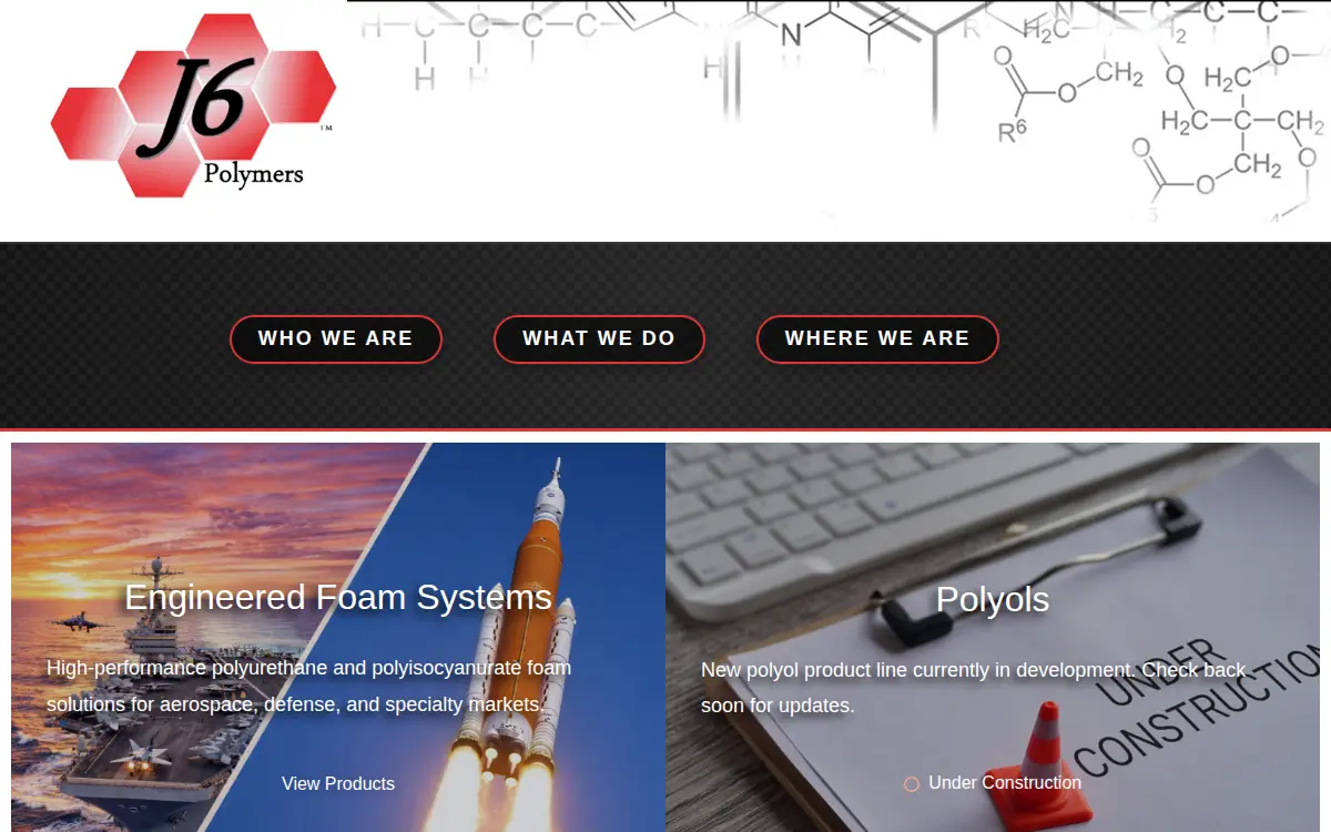 Homepage of J6 Polymers LLC