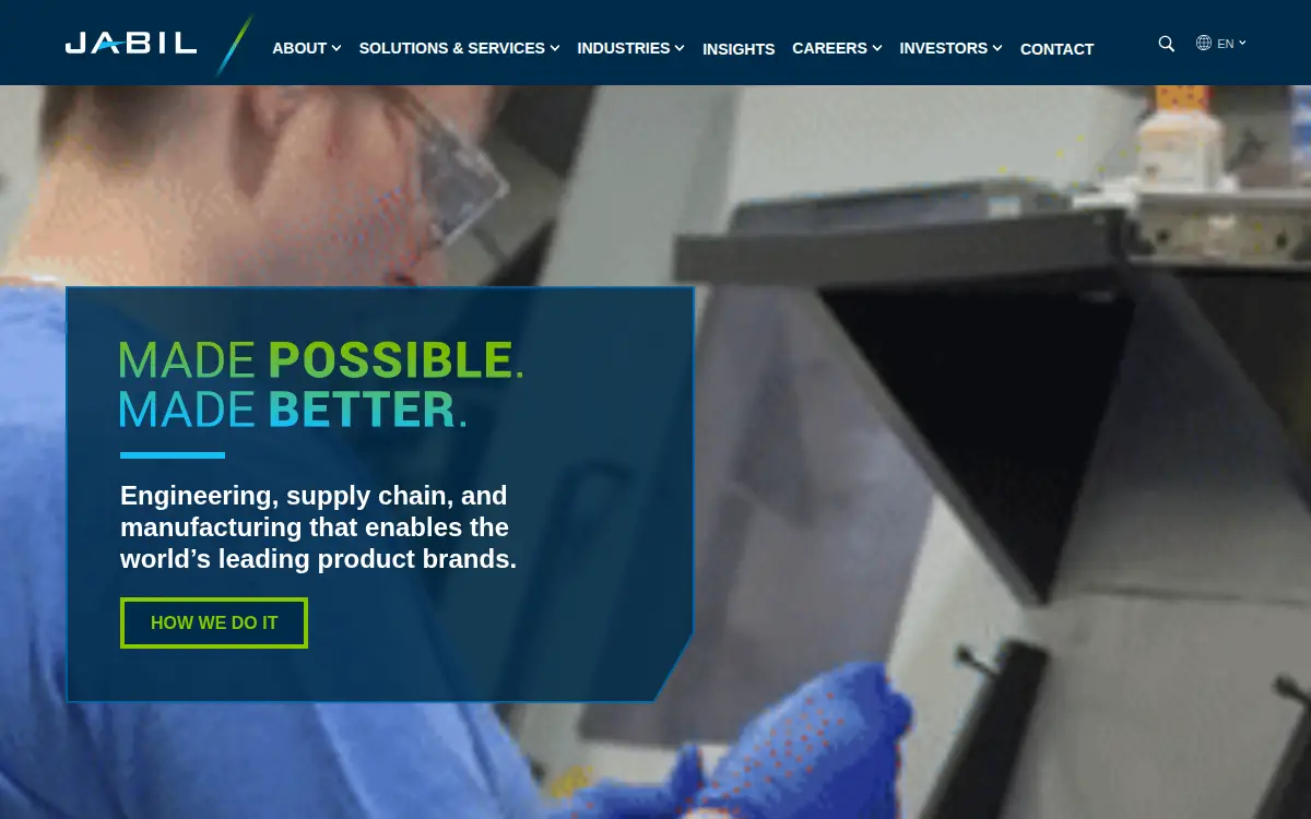 Homepage of Jabil Defense and Aerospace Services, LLC