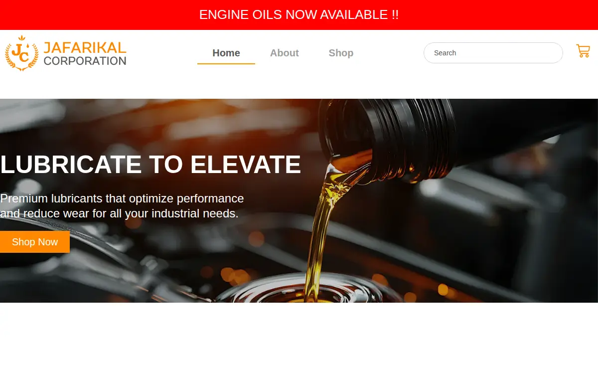 Homepage of Jafarikal CORP