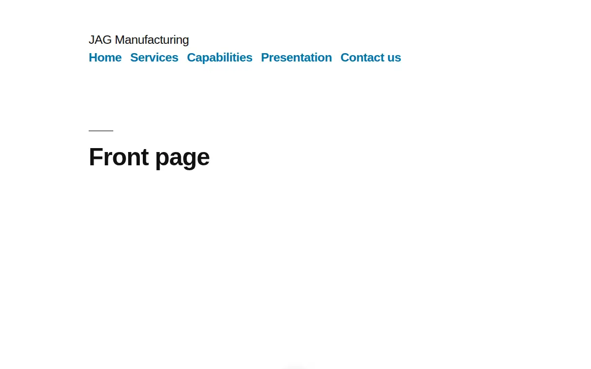 Homepage of Jag Manufacturing Limited Liability Company